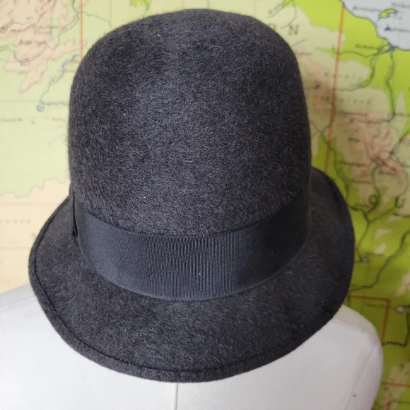 Vintage "A Gambini Firenze" Gray Fedora Hat with Feather Accent Blokecore - Picture 4 of 8